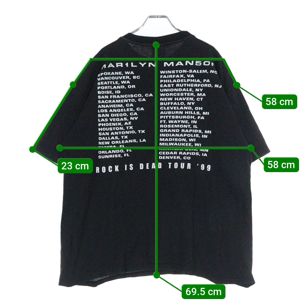 VINTAGE(ヴィンテージ) 90s MARILYN MANSON ROCK IS DEAD マリリン マンソン ロック イズ デッド ツアー Tシャツ 半袖 カットソー ブラック