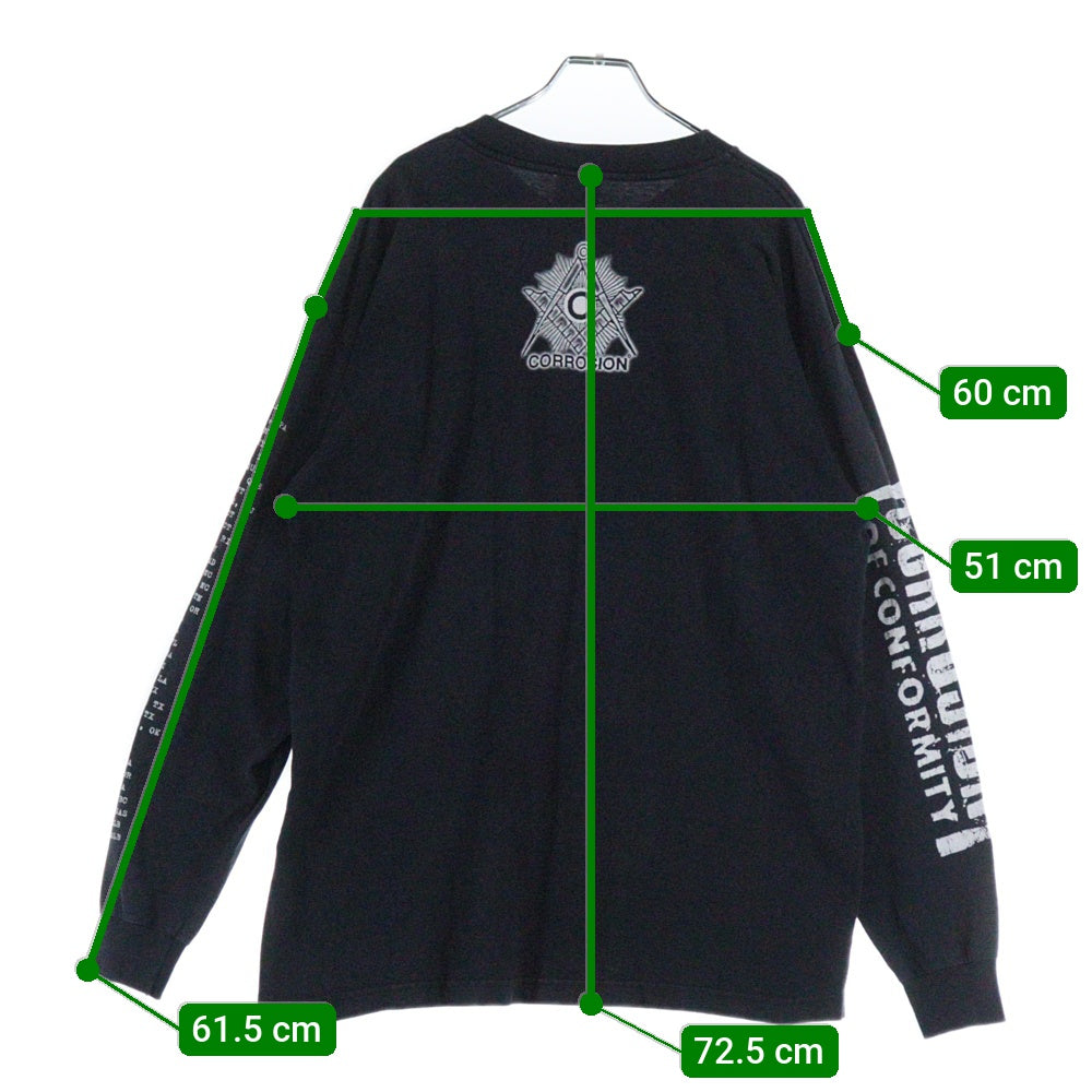 VINTAGE(ヴィンテージ) 90s CORROSION OF CONFORMITY L/S コロージョン オブ コンフォーミティ 両面 アーム プリント Tシャツ 長袖カットソーブラック