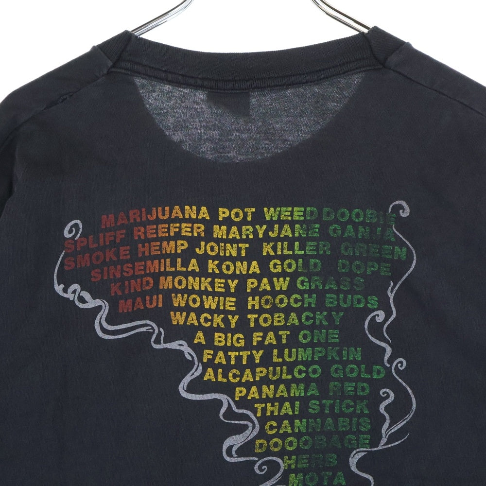 VINTAGE(ヴィンテージ) 90s FASHION VICTIM ファッションヴィクティム マリファナ ガンジャ Tシャツ 半袖カットソーブラック