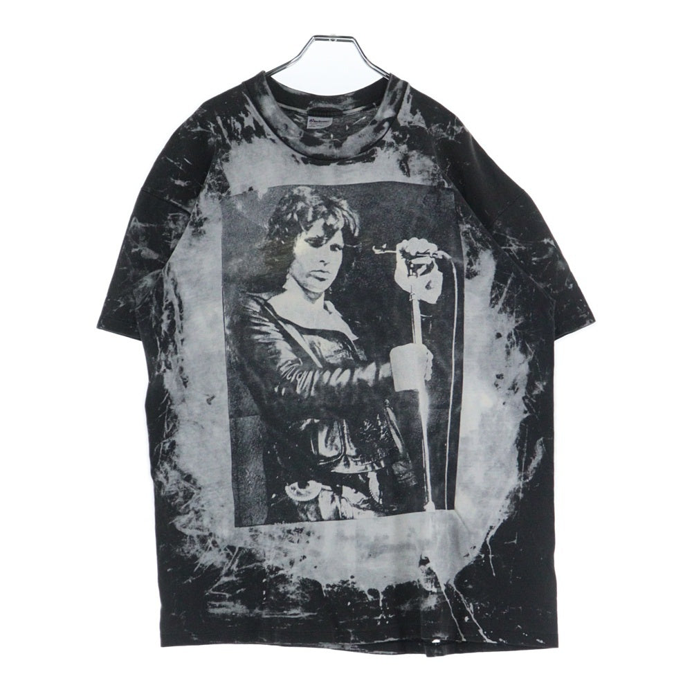 VINTAGE(ヴィンテージ) 90s JIM MORRISON OVER PRINT BLEACH ジムモリソン ブリーチ 半袖Tシャツ カットソー ブラック