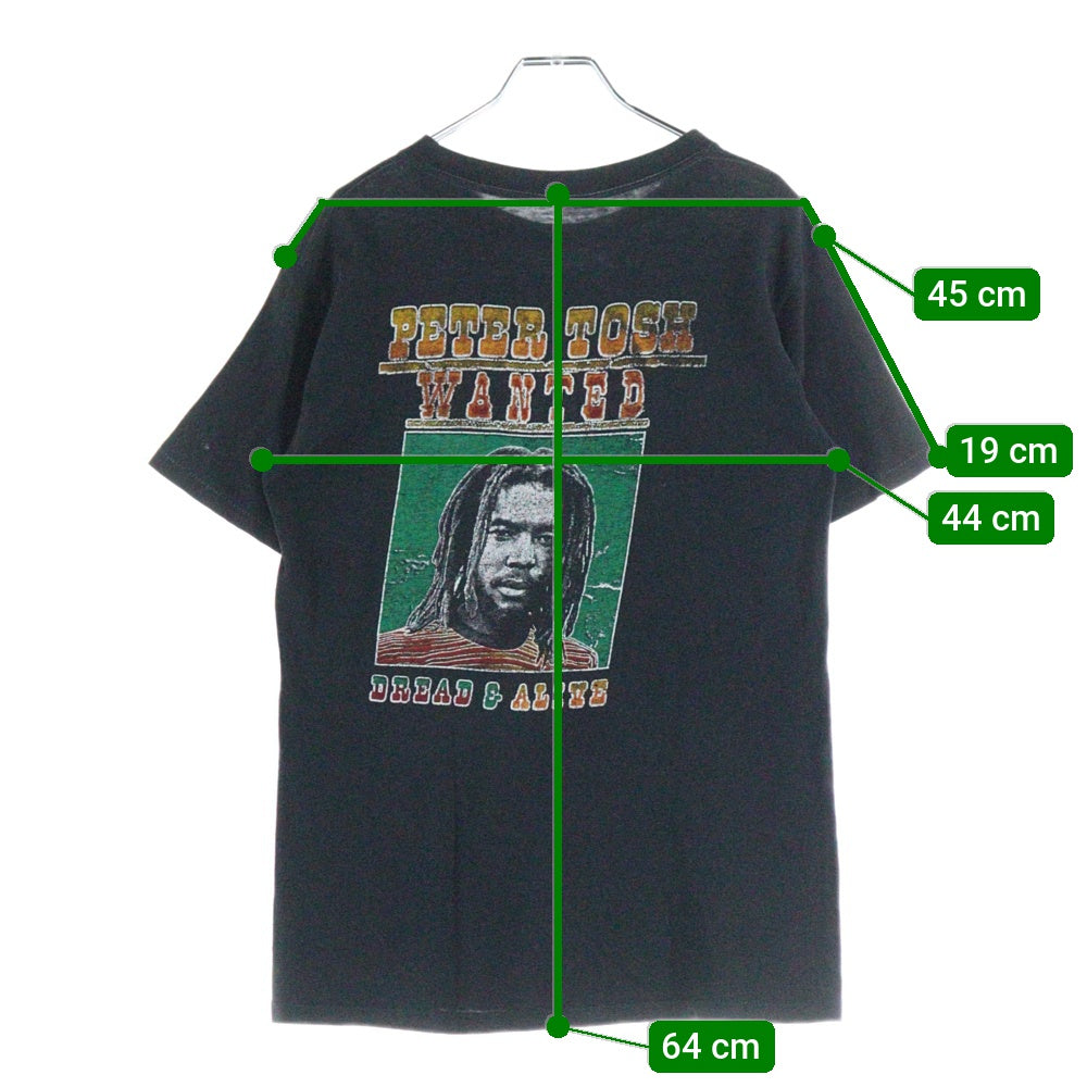 VINTAGE(ヴィンテージ) 80s PETER TOSH WORLD TOUR ピーター トッシュ 1982-83 半袖Tシャツ カットソー ブルー