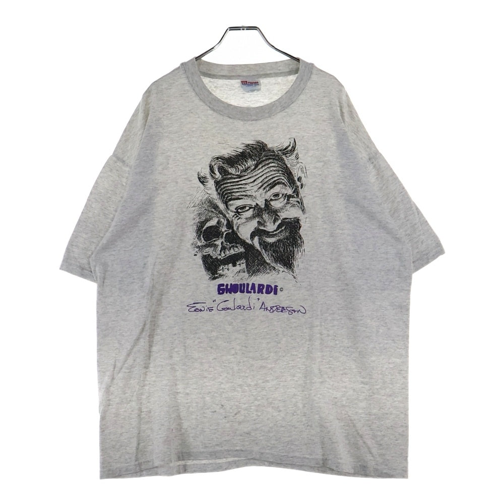 VINTAGE(ヴィンテージ) 90s GHOULARDI グーラルディ フロント プリント Tシャツ 半袖カットソー グレー