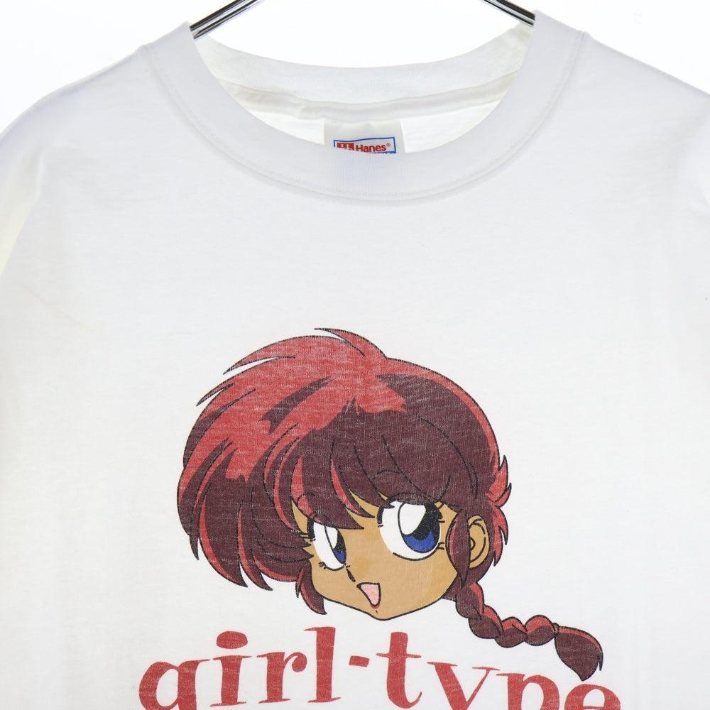 VINTAGE(ヴィンテージ) 90s GIRL-TYPE RANMA 1/2 ANIME TEE らんま1/2 フロントプリント Tシャツ 半袖カットソー ホワイト