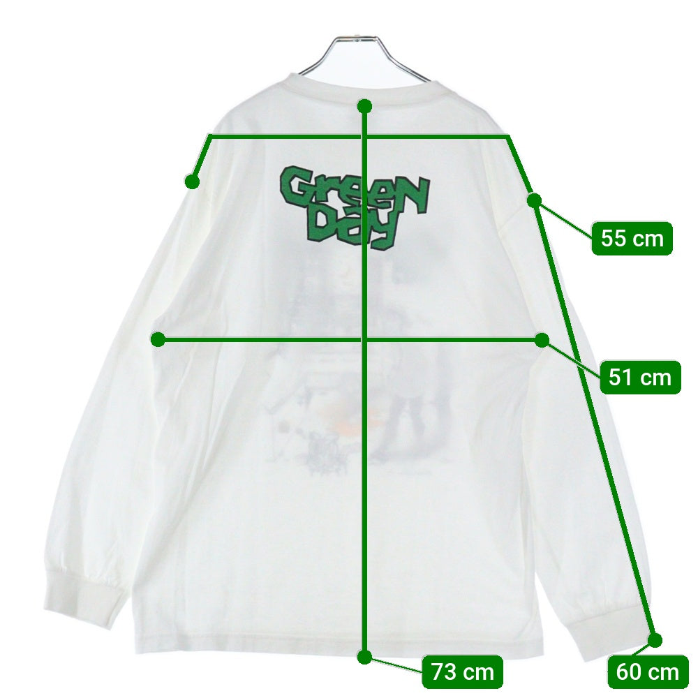 VINTAGE(ヴィンテージ) 00s GREEN DAY L/S グリーンデイ 両面プリント Tシャツ 半袖カットソー ホワイト