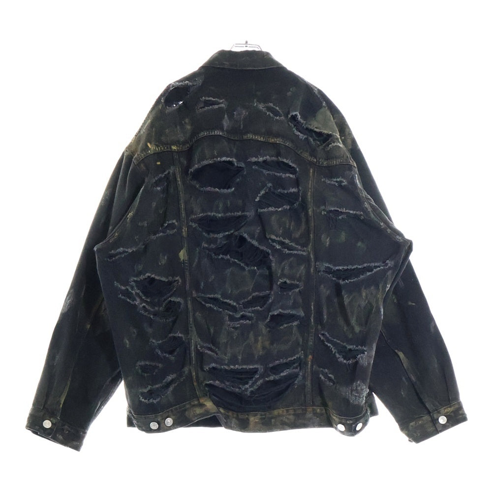 BALENCIAGA(バレンシアガ) 23SS SUPER DESTROYED DENIM JACKET スーパーデストロイドデニムジャケット ブラック 748022 TBP47