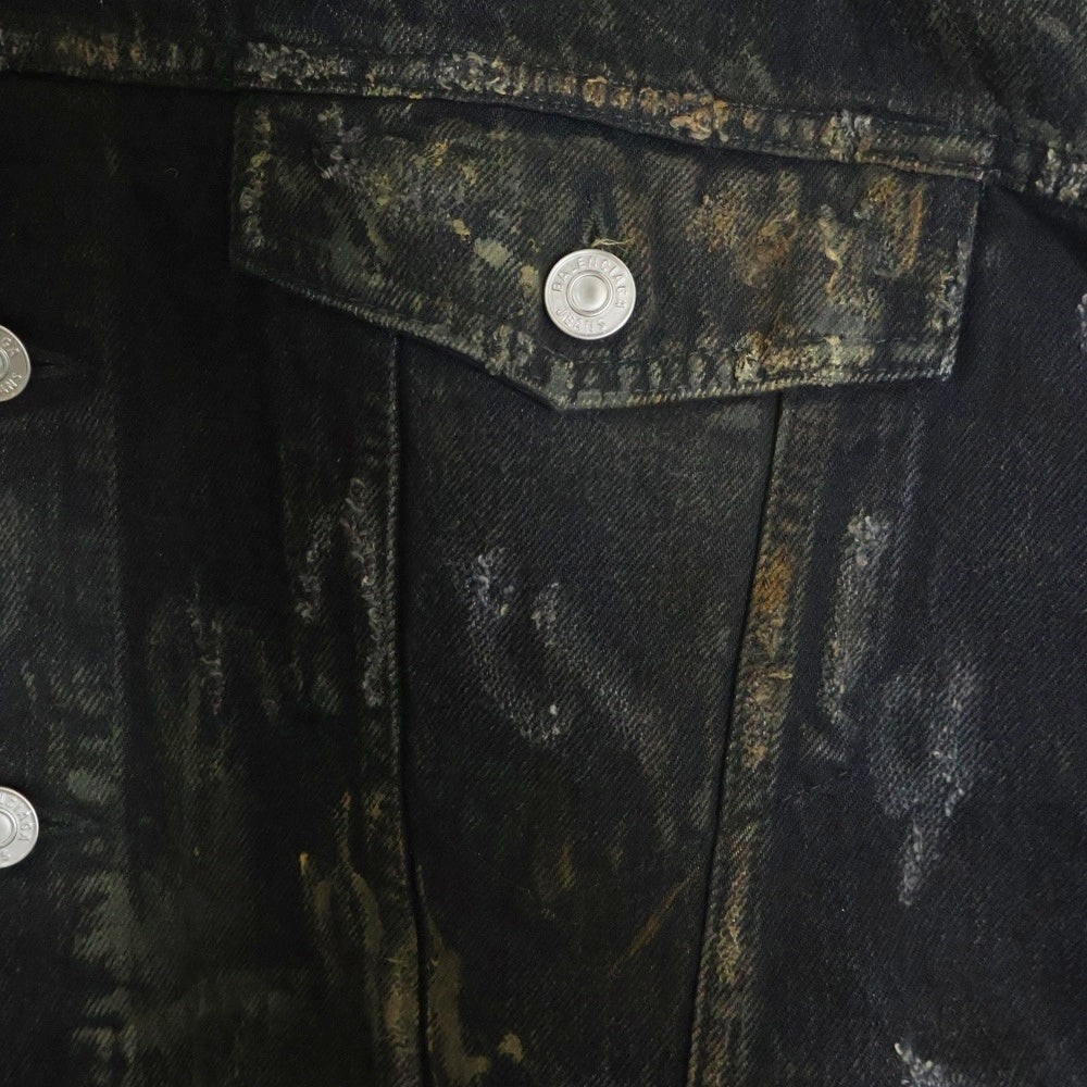 BALENCIAGA(バレンシアガ) 23SS SUPER DESTROYED DENIM JACKET スーパーデストロイドデニムジャケット ブラック 748022 TBP47