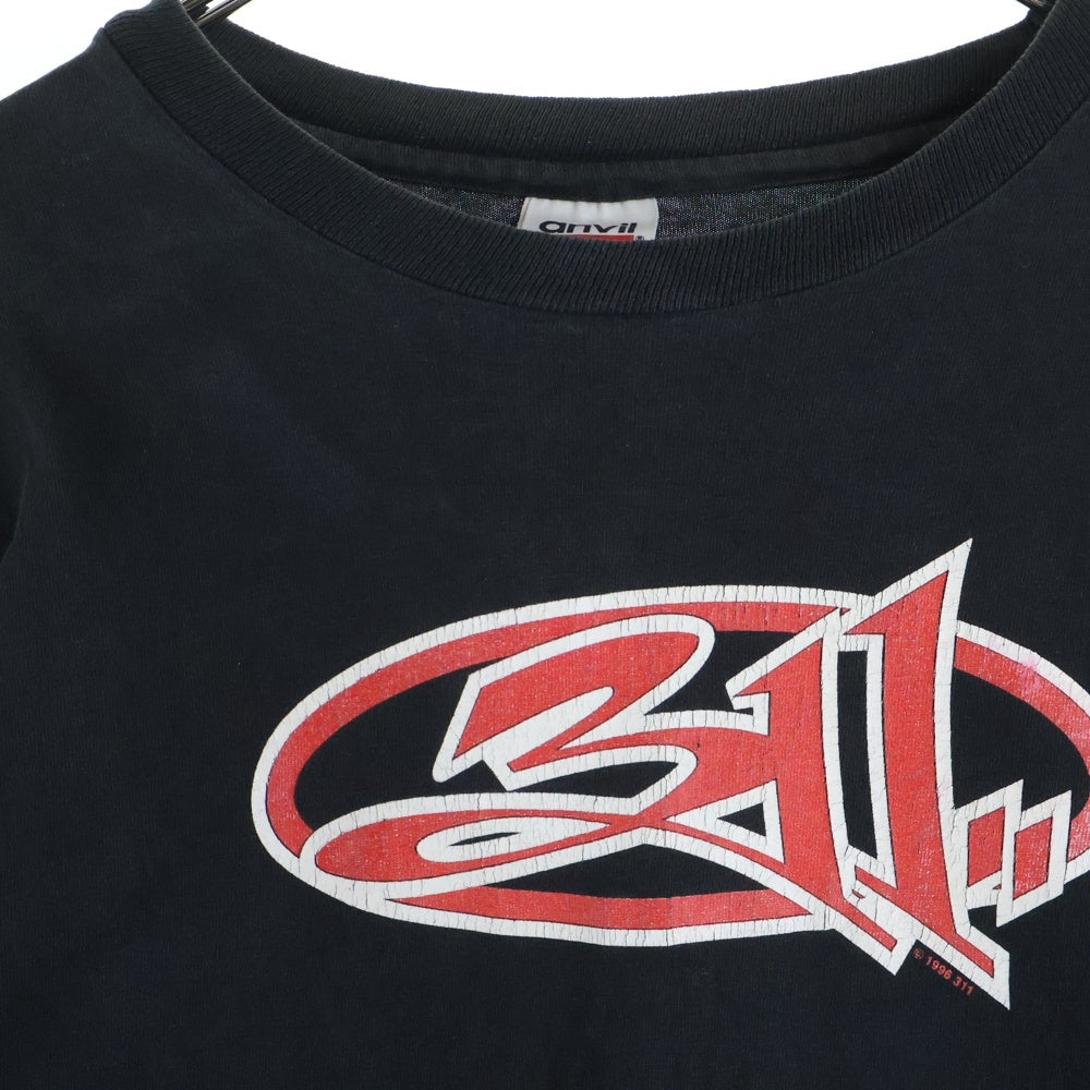 VINTAGE(ヴィンテージ) 90s THREE ELEVEN LOGO L/S スリーイレブン アーム プリント Tシャツ 長袖カットソー ブラック