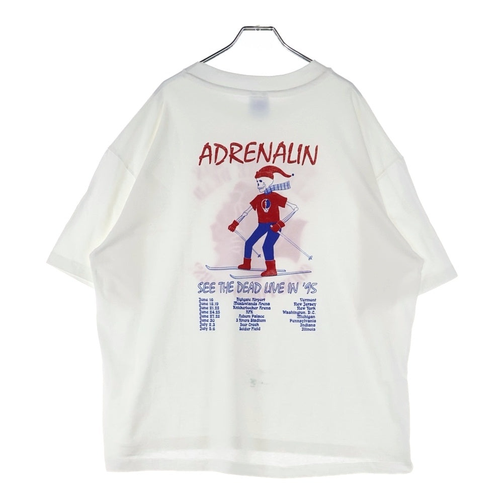 VINTAGE(ヴィンテージ) 90s GRATEFUL DEAD ADRENALIN SEE THE DEAD LIVE IN 1995 グレイトフル・デッド アドレナリン シー・ザ・デッド ライブ・イン Tシャツ 半袖カットソー ホワイト