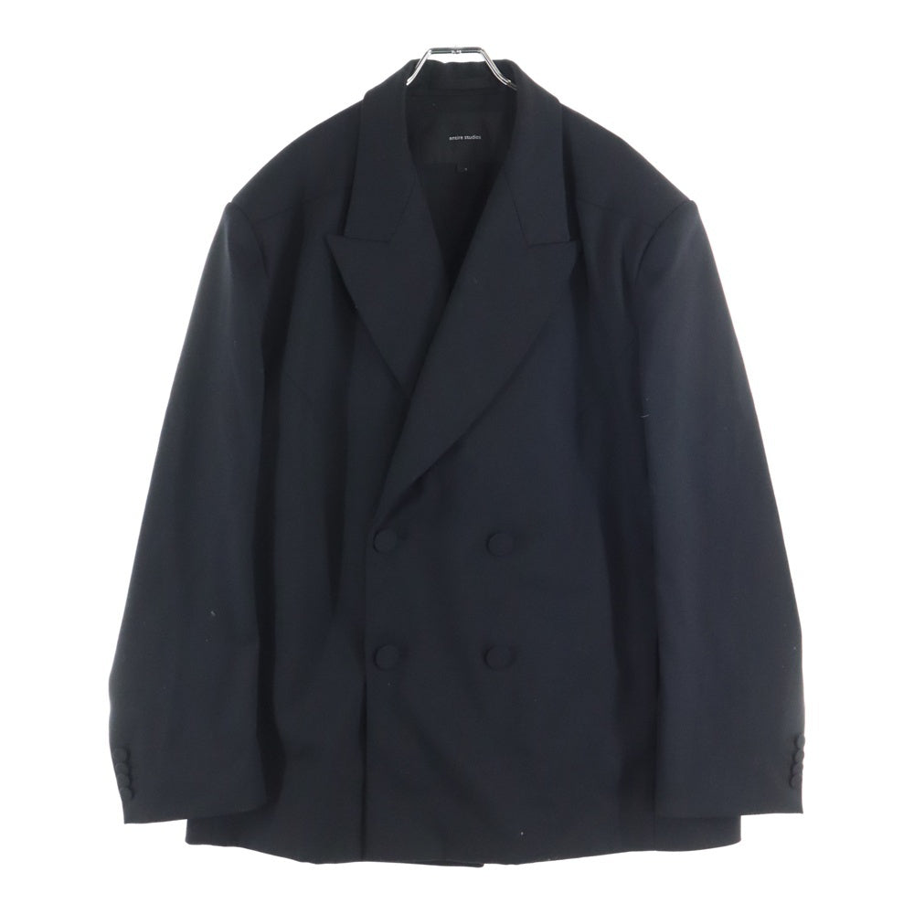 entire studios(エンタイア スタジオ) DOUBLE BREASTED BLAZER ES2438BL ダブルブレス ブレザー テーラードジャケット ブラック