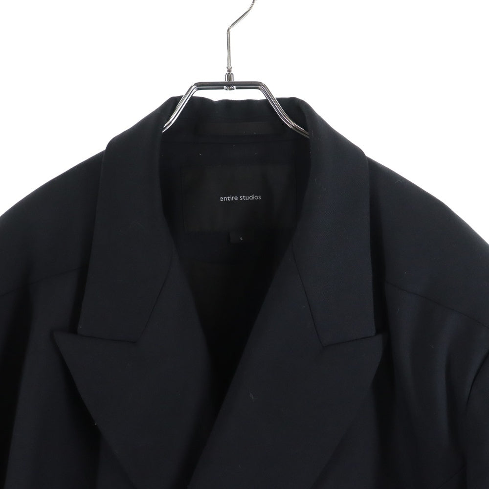 entire studios(エンタイア スタジオ) DOUBLE BREASTED BLAZER ES2438BL ダブルブレス ブレザー テーラードジャケット ブラック