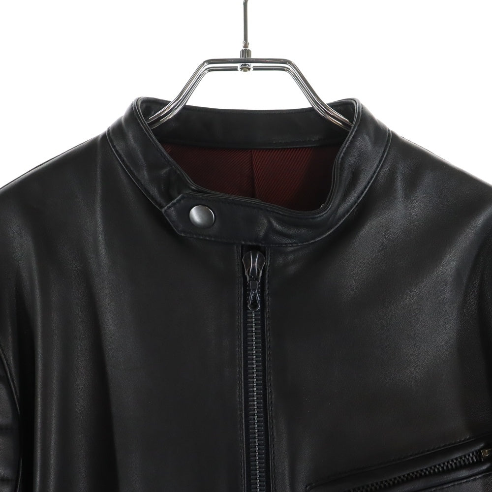 SHELLAC(シェラック) SINGLE RAIDERS LEATHER JACKET 羊革 レザー シングル ライダース ジャケット ブラック 135590031-0