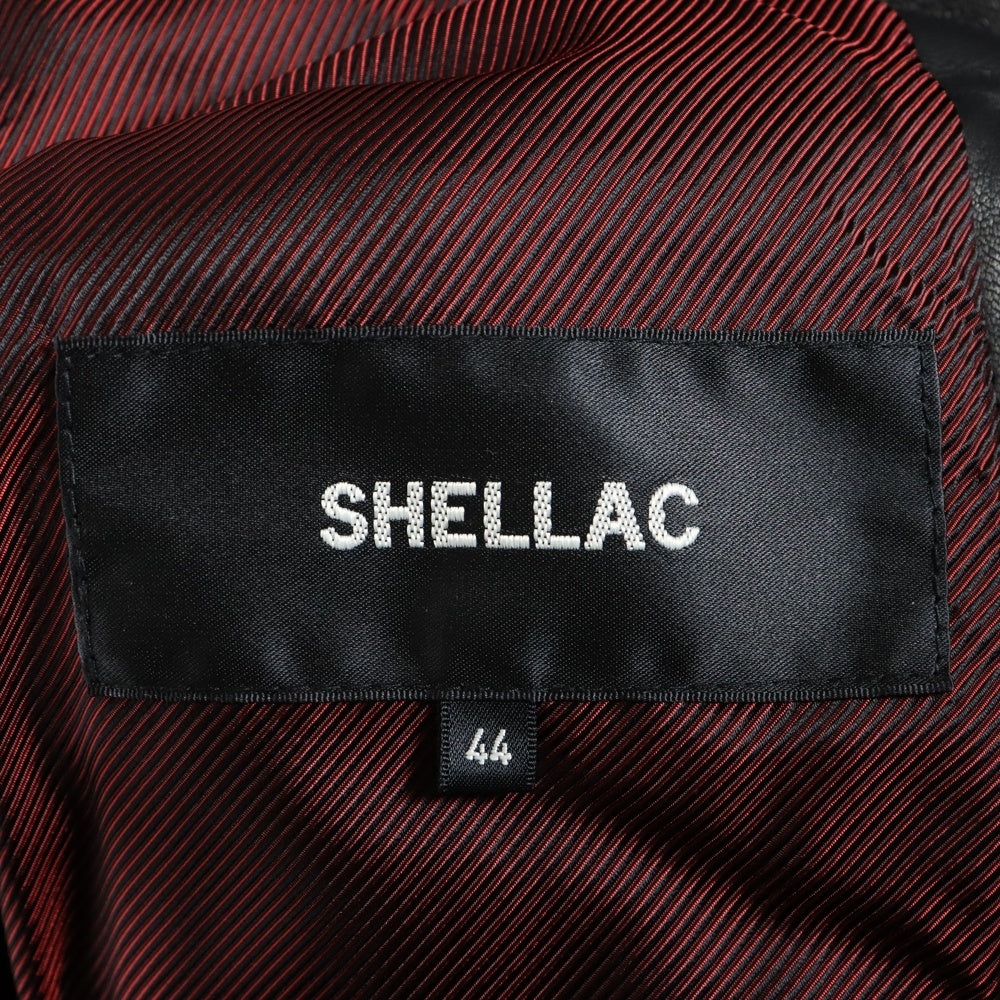 SHELLAC(シェラック) SINGLE RAIDERS LEATHER JACKET 羊革 レザー シングル ライダース ジャケット ブラック 135590031-0