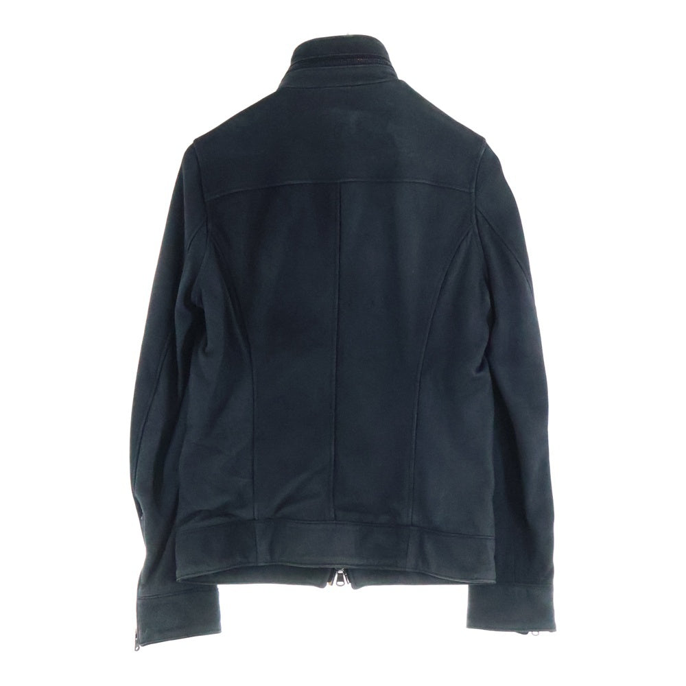 jun hashimoto(ジュンハシモト) INNER RIDERS 2 DEER BUCK SKIN ZIP UP LEATHER JACKET 鹿革 レザージャケット ブラック 1021620003