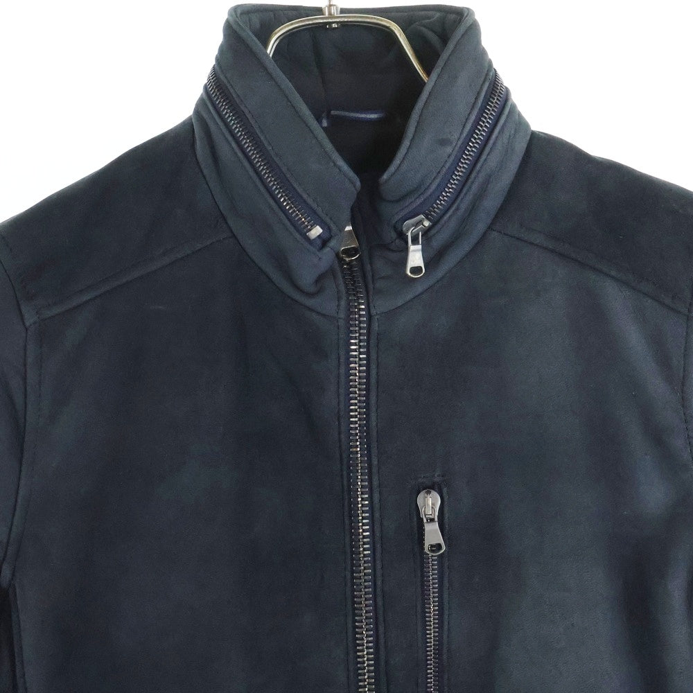 jun hashimoto(ジュンハシモト) INNER RIDERS 2 DEER BUCK SKIN ZIP UP LEATHER JACKET 鹿革 レザージャケット ブラック 1021620003
