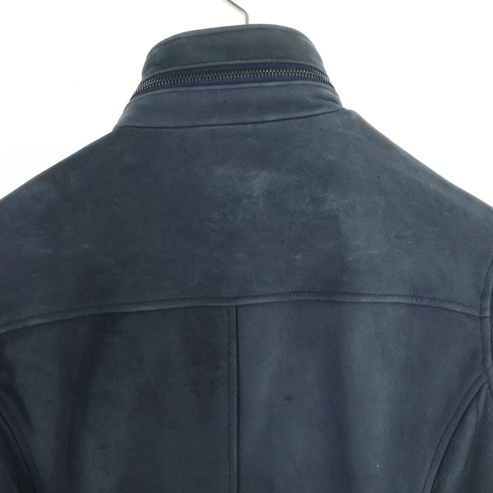 jun hashimoto(ジュンハシモト) INNER RIDERS 2 DEER BUCK SKIN ZIP UP LEATHER JACKET 鹿革 レザージャケット ブラック 1021620003