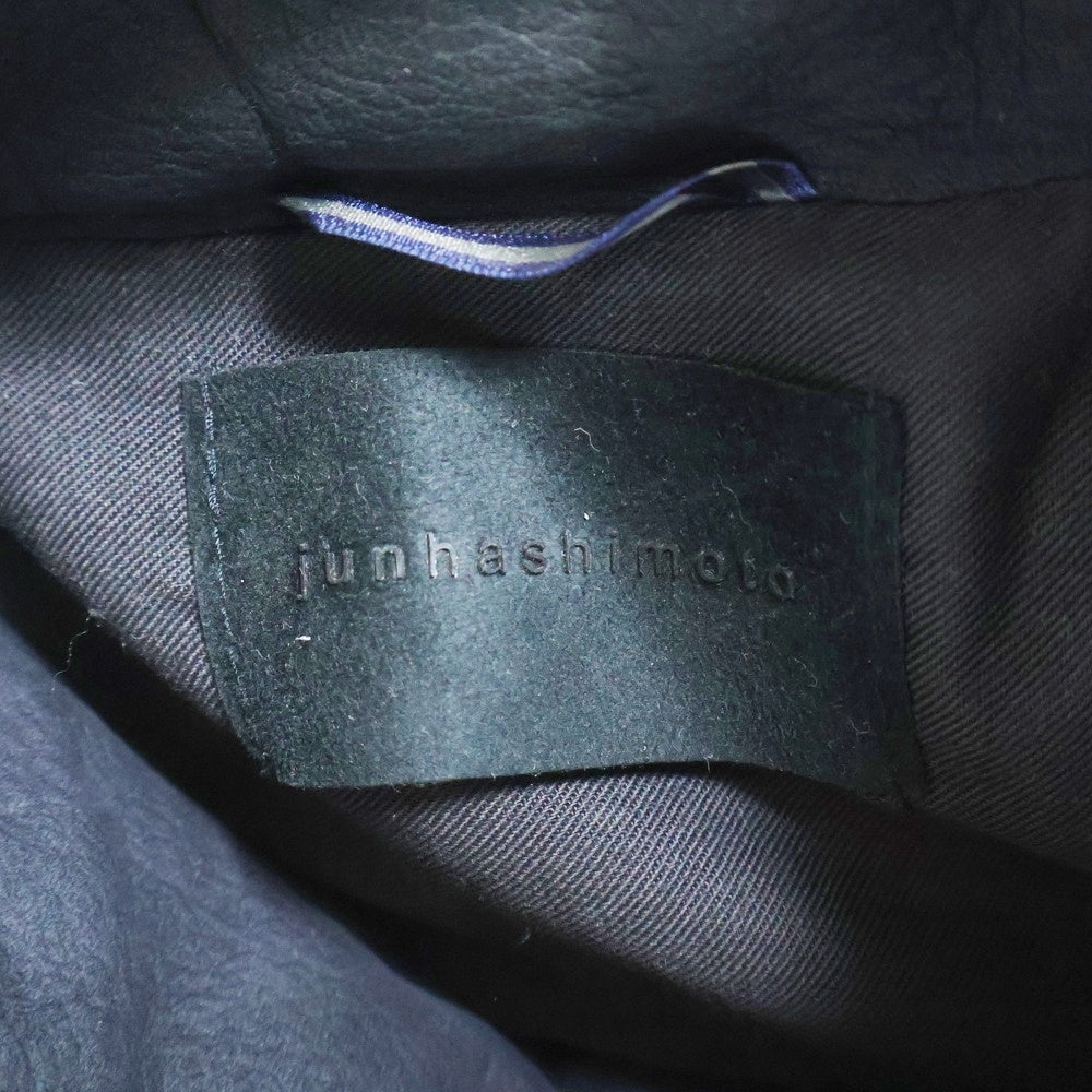 jun hashimoto(ジュンハシモト) INNER RIDERS 2 DEER BUCK SKIN ZIP UP LEATHER JACKET 鹿革 レザージャケット ブラック 1021620003