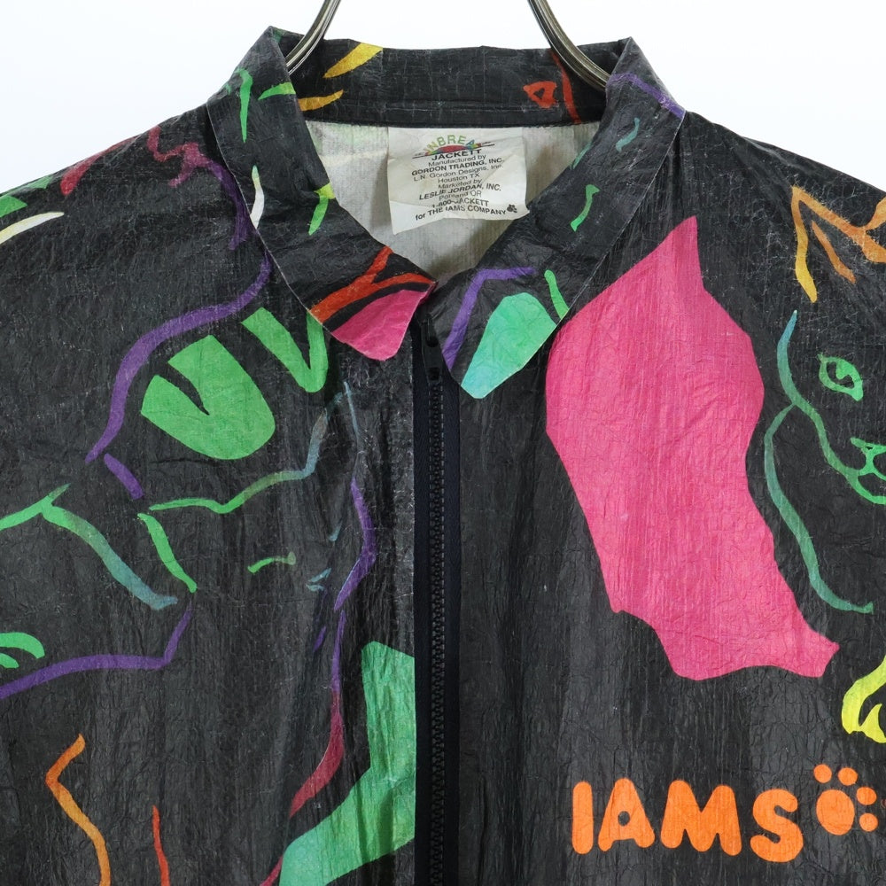 VINTAGE(ヴィンテージ) 90s IAMS ペーパージャケット 総柄ジップブルゾン マルチカラー