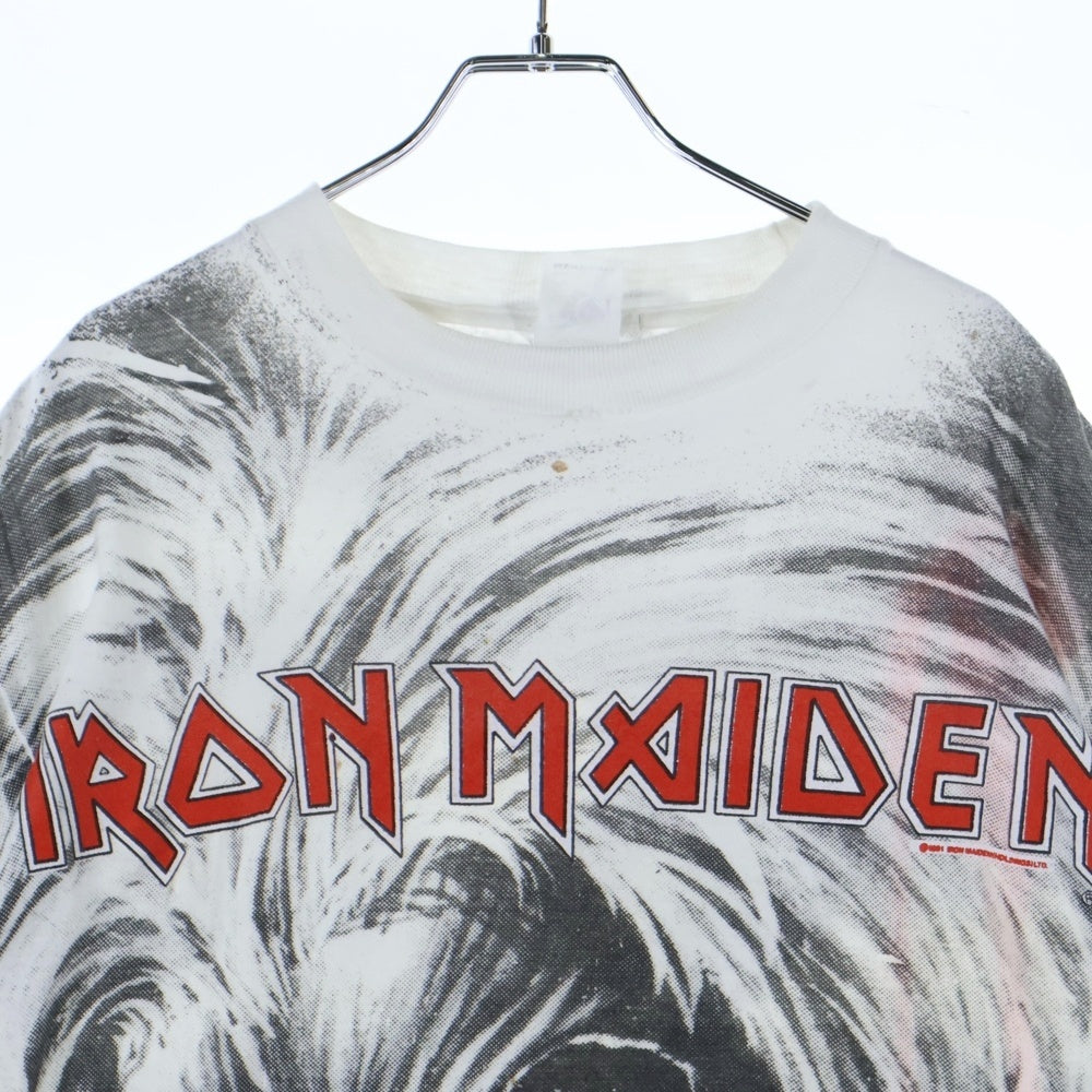VINTAGE(ヴィンテージ) 90s IRON MAIDEN KILLERS EDDIE THE HEAD FULL PRINT 1999 アイアンメイデン 半袖Tシャツ カットソー ホワイト