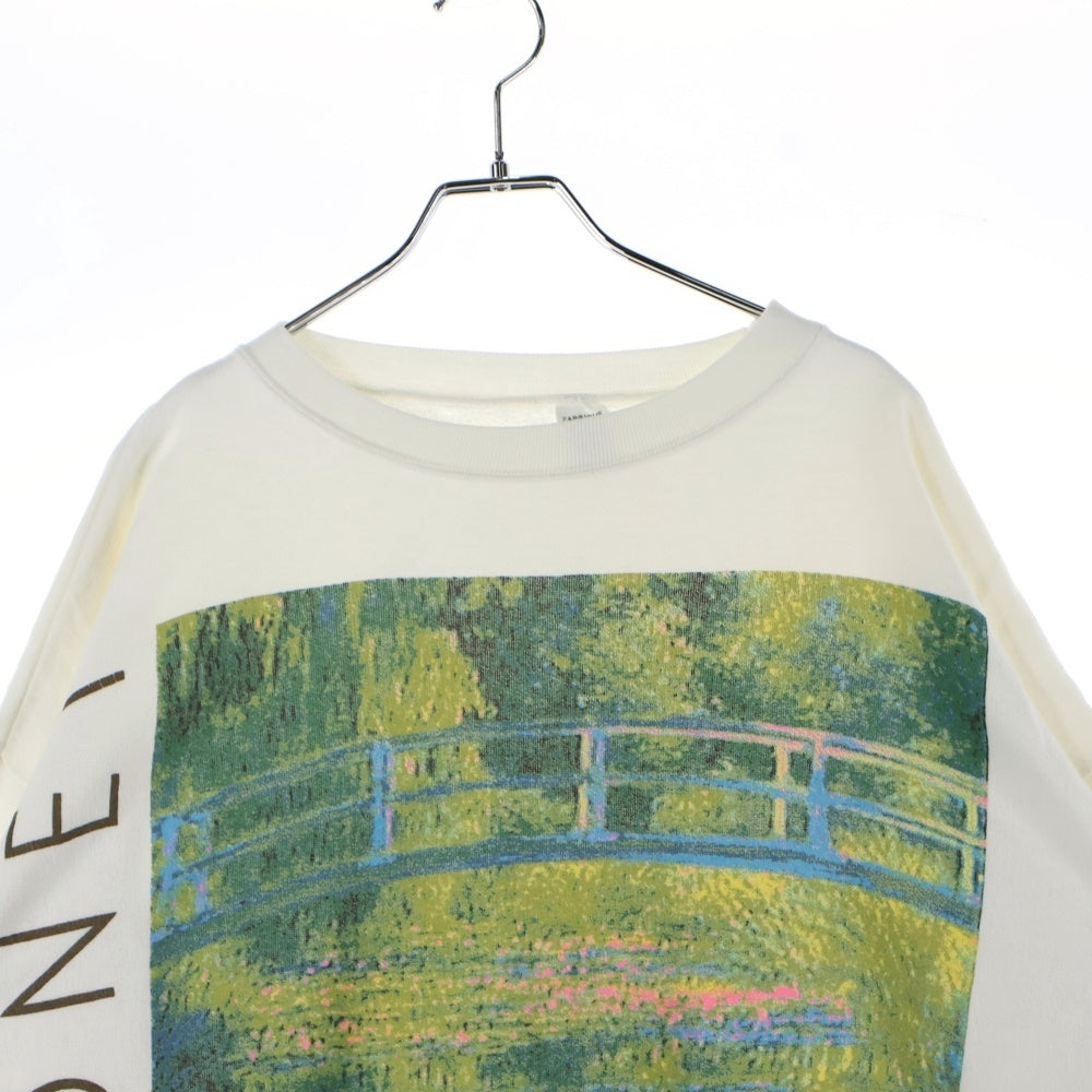 VINTAGE(ヴィンテージ) 90s MONET GIVERNY ALMA MATER OARIS モネ 睡蓮の池 日本の橋 スウェット ホワイト
