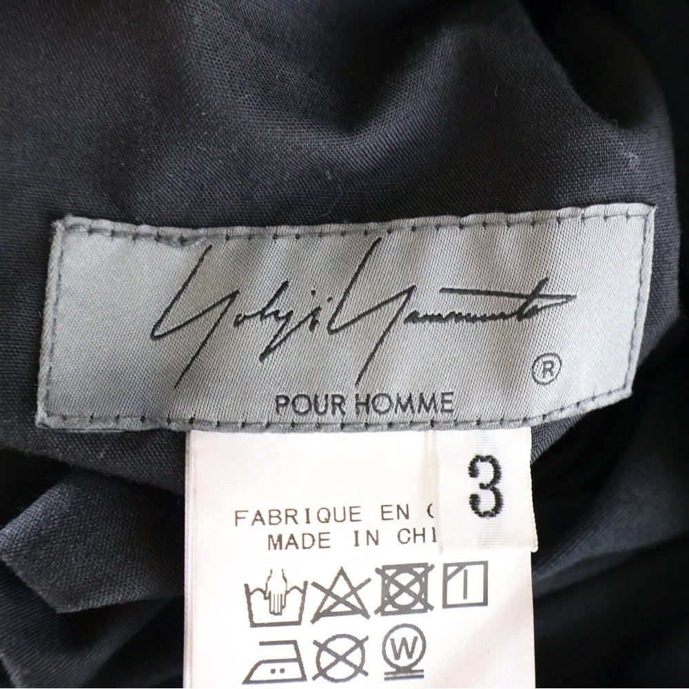 Yohji Yamamoto POUR HOMME(ヨウジヤマモト プールオム) 23AW New Era Side Tape Pants YY LOGO ニューエラ サイドテープ ワイド パンツ ブラック HJ-P99-039