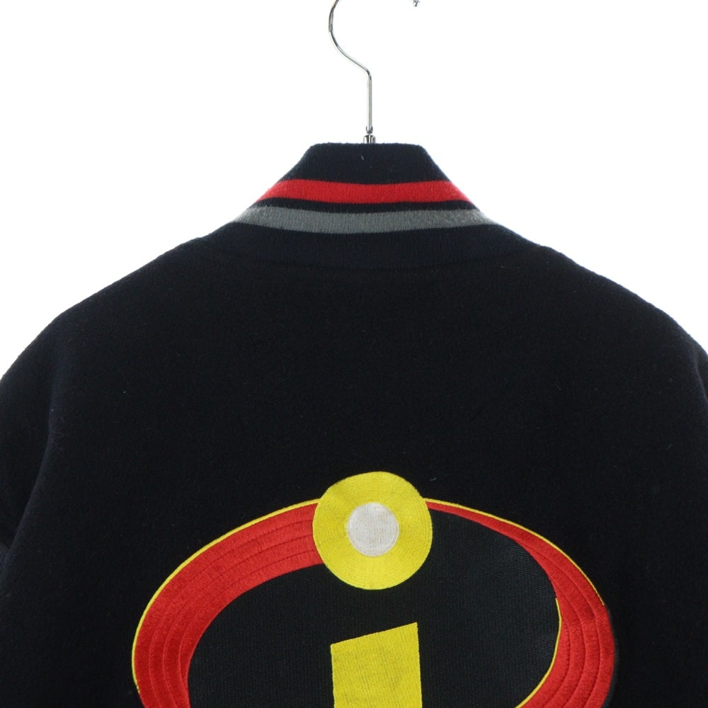VINTAGE(ヴィンテージ) Disney Store THE INCREDIBLES Mr.インクレディブル 袖革ウールスタジャン アワード バーシティジャケット ブラック