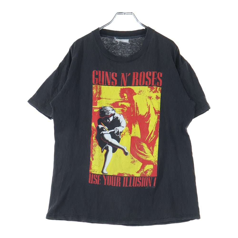 VINTAGE(ヴィンテージ) 90S GUNS N ROSES USE YOUR ILLUSION 1991 ガンズ アンド ローゼス 半袖Tシャツ カットソー ブラック