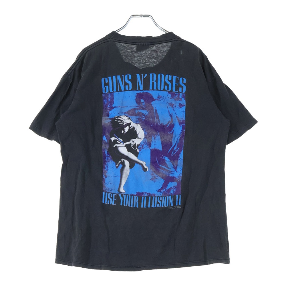 VINTAGE(ヴィンテージ) 90S GUNS N ROSES USE YOUR ILLUSION 1991 ガンズ アンド ローゼス 半袖Tシャツ カットソー ブラック