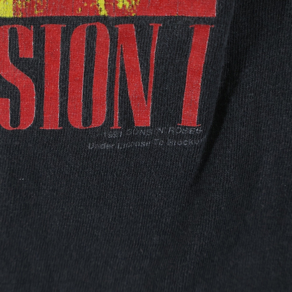 VINTAGE(ヴィンテージ) 90S GUNS N ROSES USE YOUR ILLUSION 1991 ガンズ アンド ローゼス 半袖Tシャツ カットソー ブラック