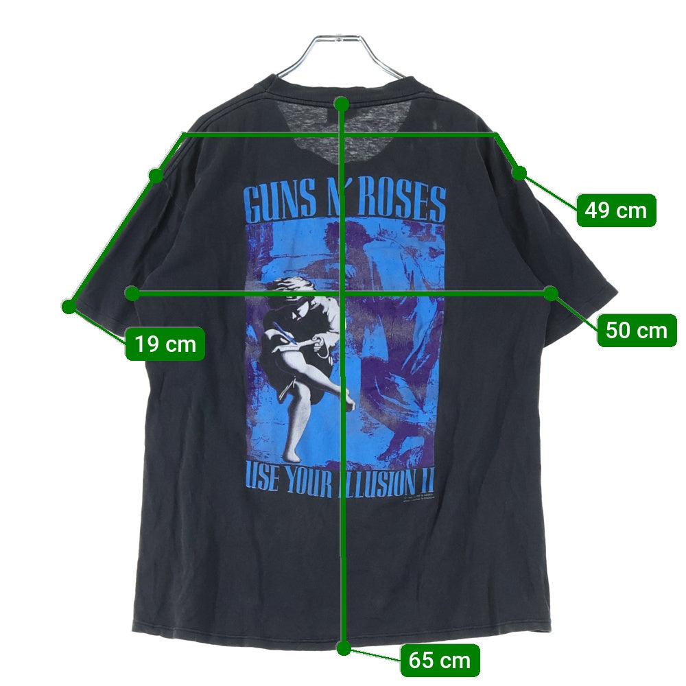 VINTAGE(ヴィンテージ) 90S GUNS N ROSES USE YOUR ILLUSION 1991 ガンズ アンド ローゼス 半袖Tシャツ カットソー ブラック