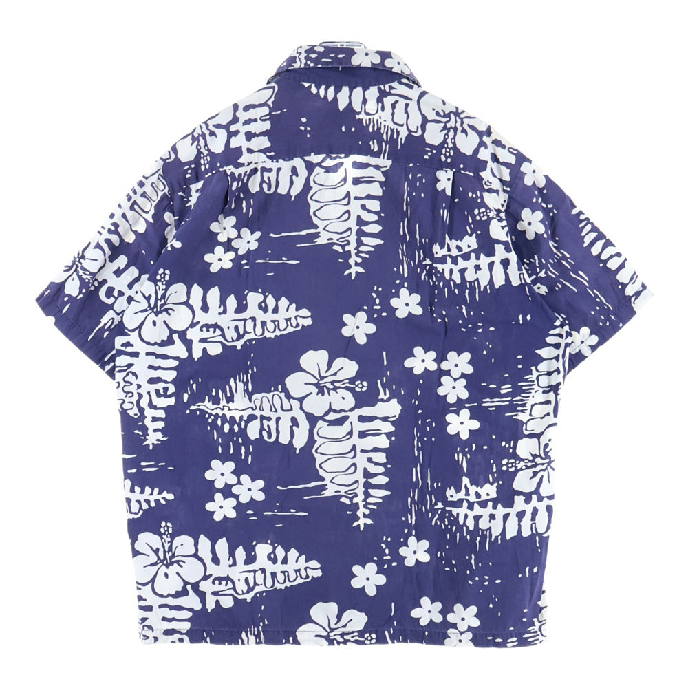 VINTAGE(ヴィンテージ) 70s UI-MAIKAI ウィマイカイ アロハシャツ ハワイアンシャツ 半袖シャツ ネイビー×ホワイト