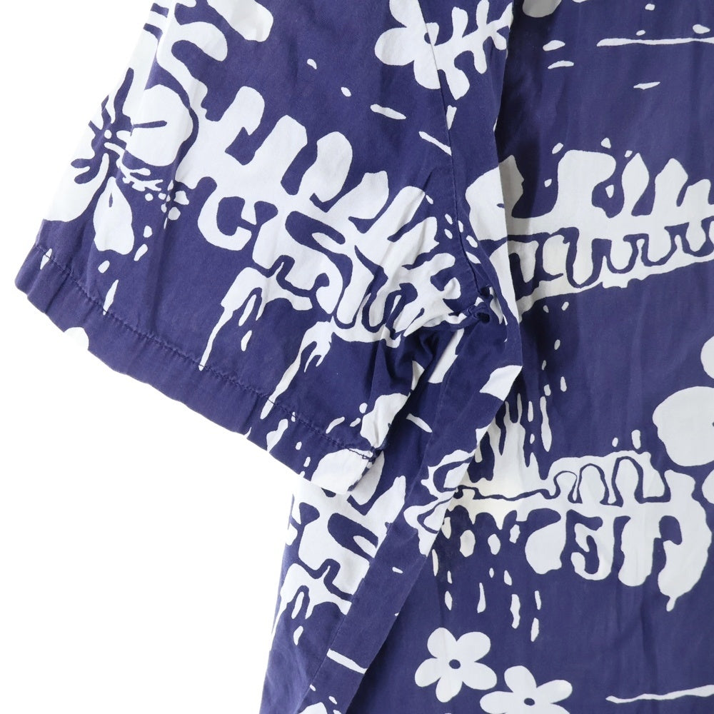 VINTAGE(ヴィンテージ) 70s UI-MAIKAI ウィマイカイ アロハシャツ ハワイアンシャツ 半袖シャツ ネイビー×ホワイト