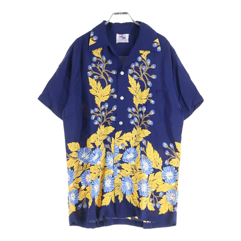 VINTAGE(ヴィンテージ) 50s DUKE KAHANAMOKU MADE BY CISCO デュークカハナモク アロハシャツ ハワイアンシャツ 半袖シャツ ネイビー