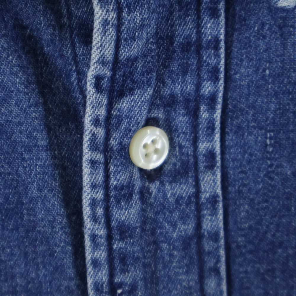 RALPH LAUREN(ラルフローレン) 90s BLAIRE Denim Shirt デニムシャツ 長袖シャツ 胸ロゴ インディゴ