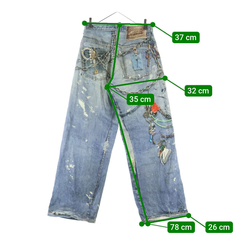 Acne Studios(アクネ ストゥディオズ) CHAINE BAGGY DENIM PANTS トロンプルイユ チェーン グラフィック デニムパンツ FN-MN-TROU001020