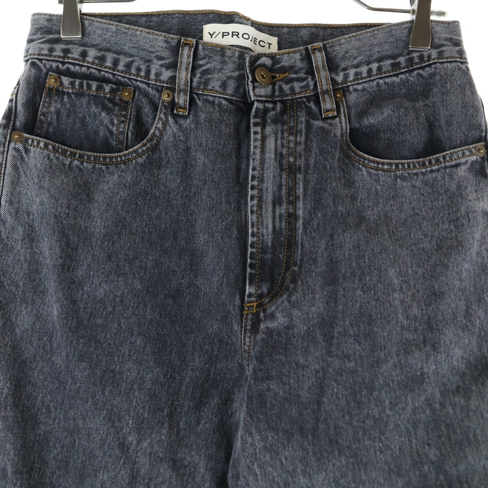 Y/PROJECT(ワイプロジェクト) EVERGREEN MINI COWBOY CUFF JEANS エヴァーグリーン ミニ カウボーイ カフ ジーンズ デニム パンツ ブラック