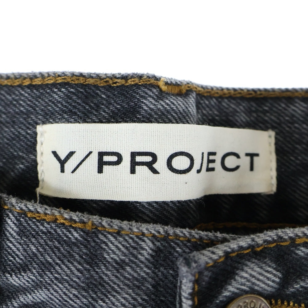 Y/PROJECT(ワイプロジェクト) EVERGREEN MINI COWBOY CUFF JEANS エヴァーグリーン ミニ カウボーイ カフ ジーンズ デニム パンツ ブラック