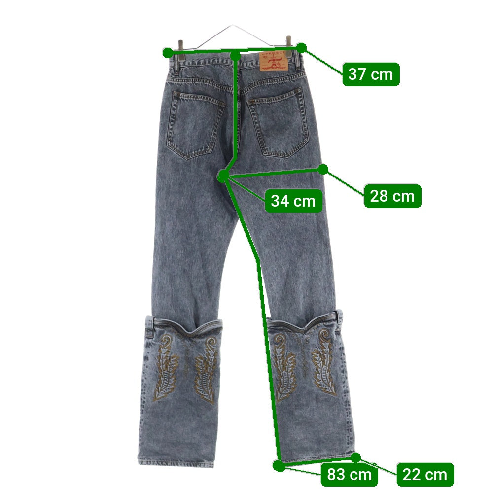 Y/PROJECT(ワイプロジェクト) EVERGREEN MINI COWBOY CUFF JEANS エヴァーグリーン ミニ カウボーイ カフ ジーンズ デニム パンツ ブラック