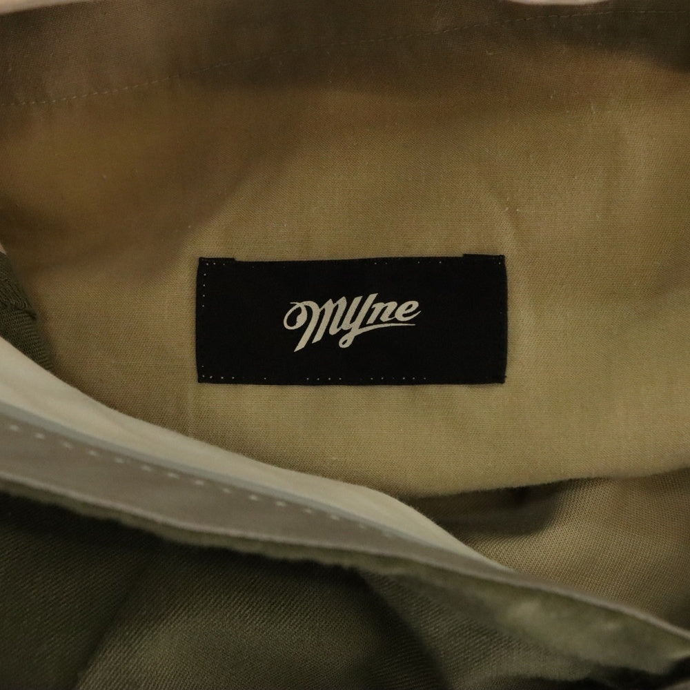 MYne by mihara yasuhiro(マインバイミハラヤスヒロ) 2-TONE SLACKS PANTS ツートーンスラックスパンツ グリーン/ベージュ G04PT142
