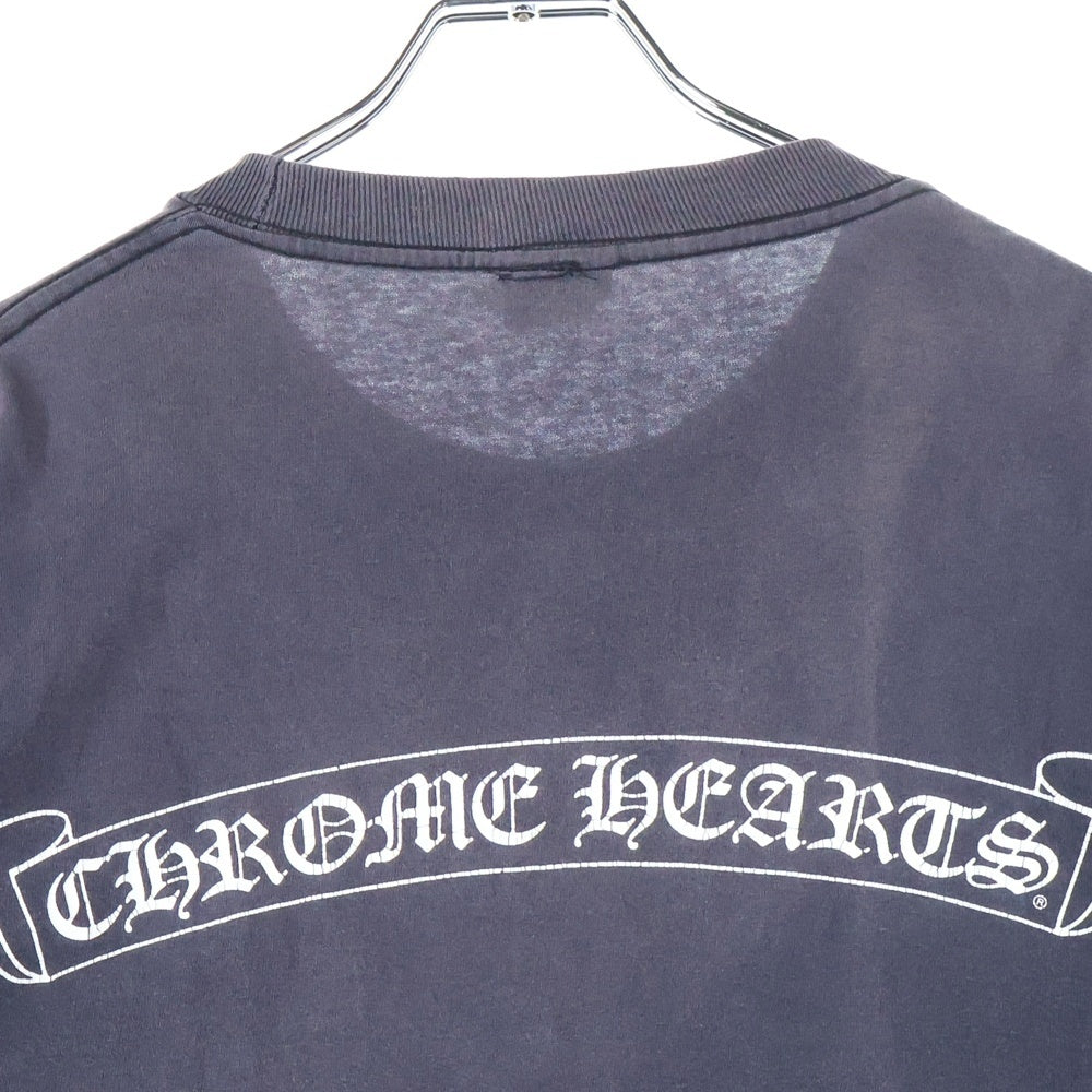 CHROME HEARTS(クロムハーツ) OLD ネックロゴ 袖プリント バックスクロールラベル 長袖Tシャツ 長袖カットソー ブラック