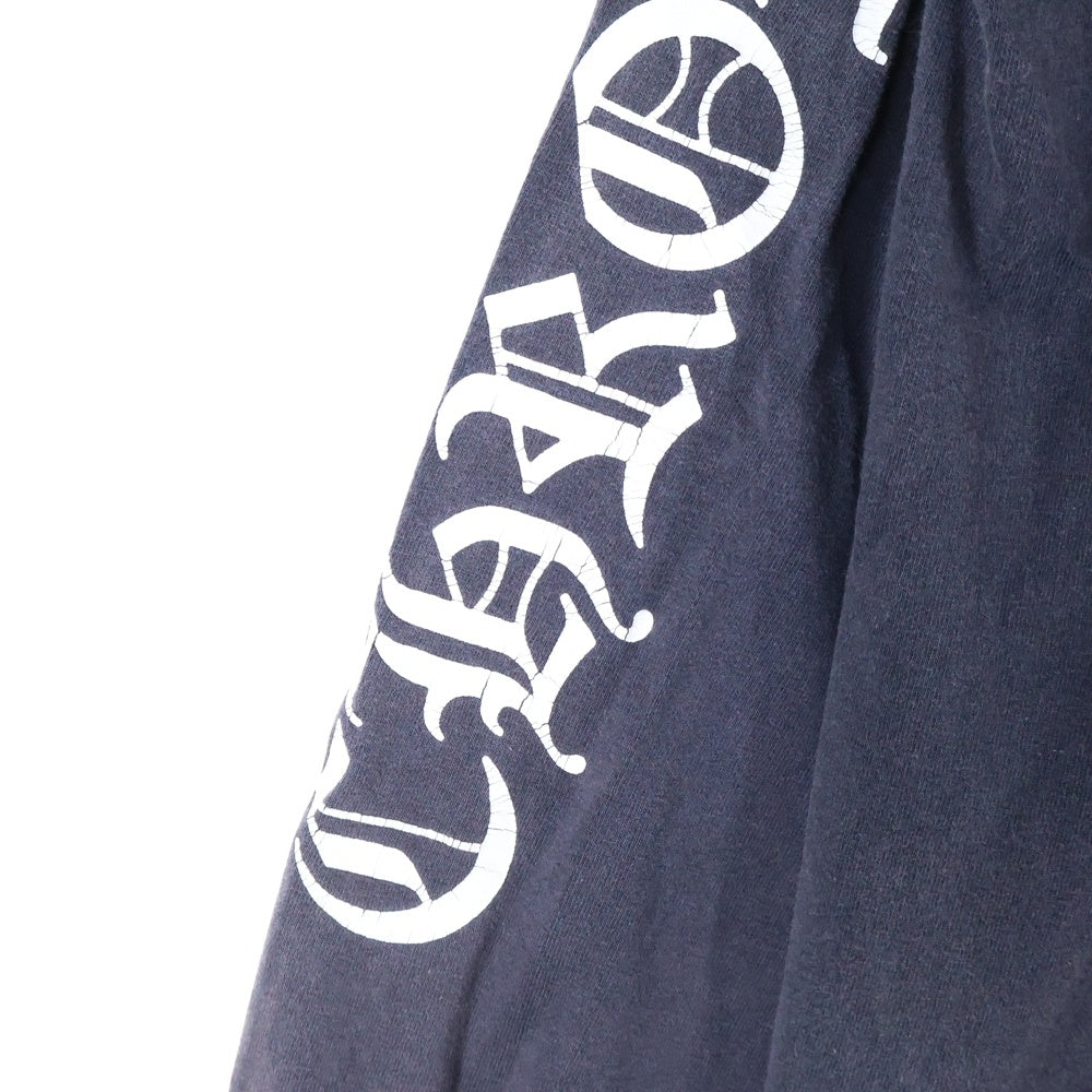 CHROME HEARTS(クロムハーツ) OLD ネックロゴ 袖プリント バックスクロールラベル 長袖Tシャツ 長袖カットソー ブラック