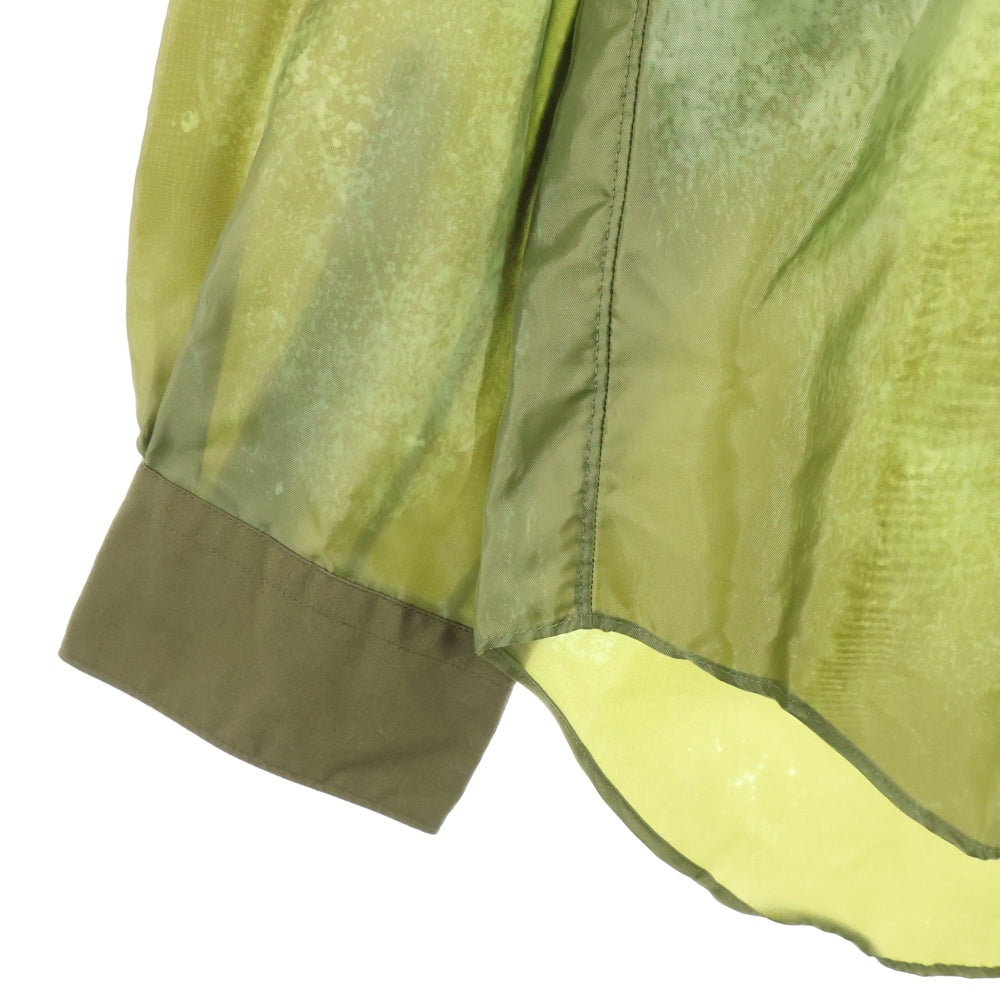 COMME des GARCONS HOMME PLUS(コムデギャルソンオムプリュス) 25AW GREEN ABSTRACT BUTTON-UP SHIRTS L/S 長袖シャツ カーキ PP-B011-051-2-4 AD2025