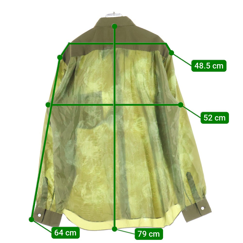 COMME des GARCONS HOMME PLUS(コムデギャルソンオムプリュス) 25AW GREEN ABSTRACT BUTTON-UP SHIRTS L/S 長袖シャツ カーキ PP-B011-051-2-4 AD2025