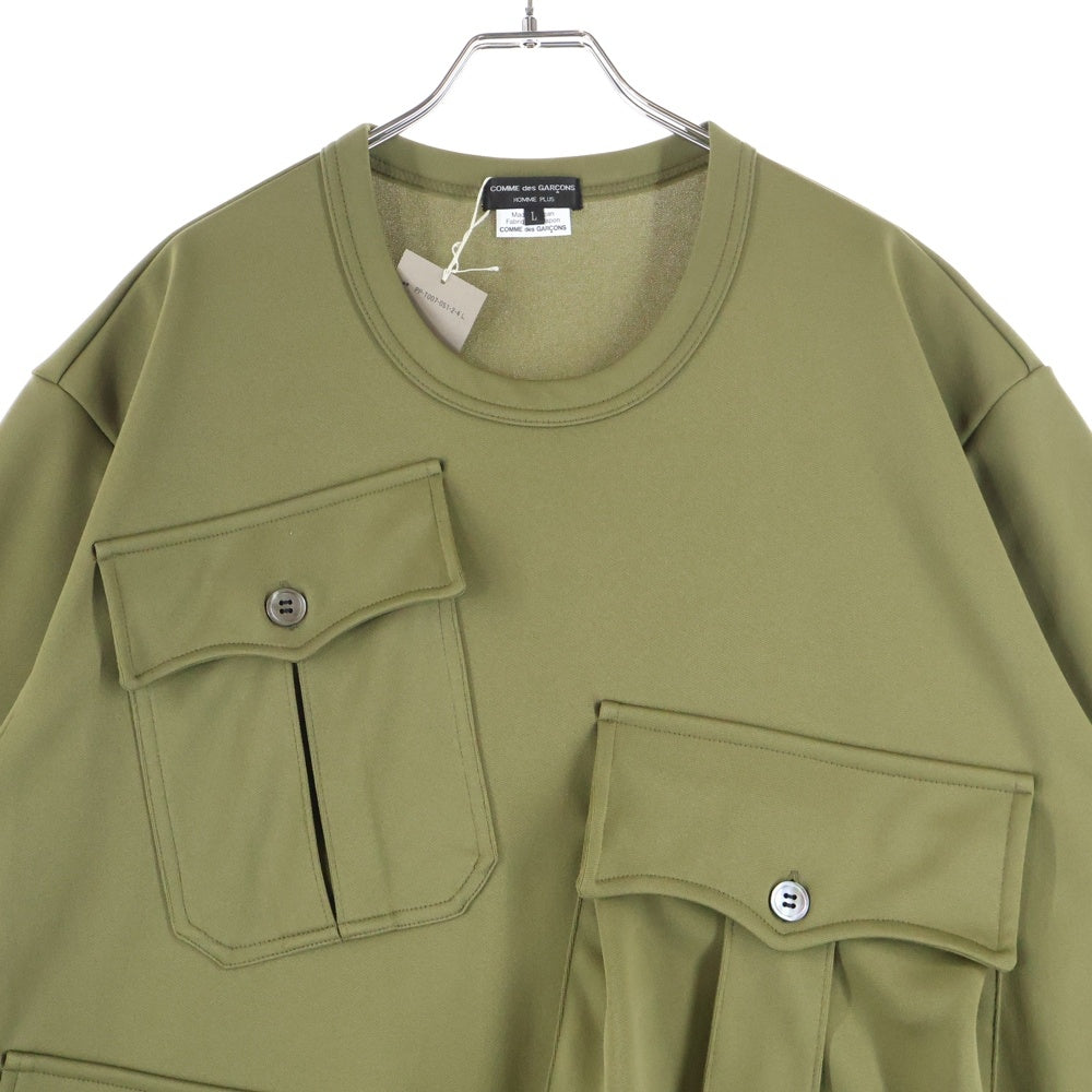 COMME des GARCONS HOMME PLUS(コムデギャルソンオムプリュス) 25AW MULTI POCKET T-SHIRTS 多ポケット ロング半袖Tシャツ カーキ PP-T007-051-2-4