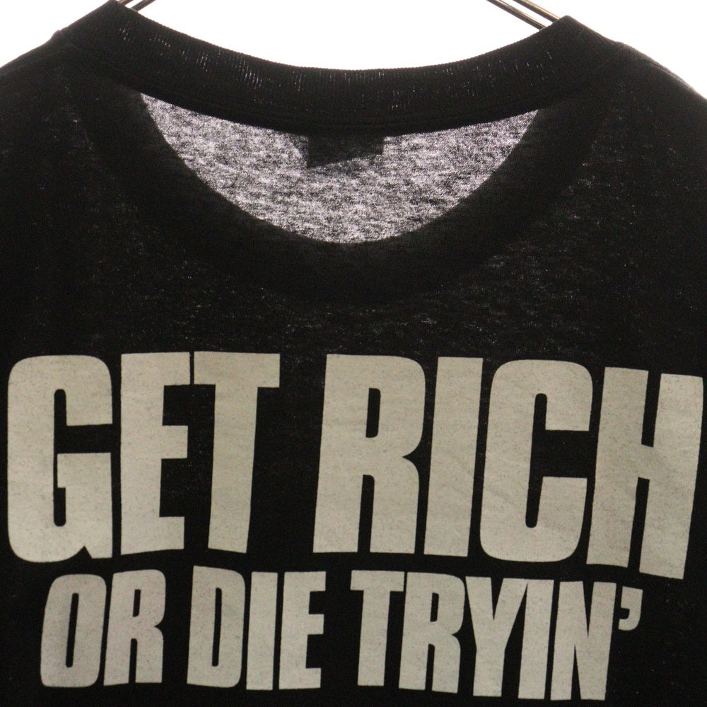 VINTAGE(ヴィンテージ) 00S 50CENT GET RICH OR RIDE TRYIN フィフティセント ラップ 半袖Tシャツ カットソー ブラック