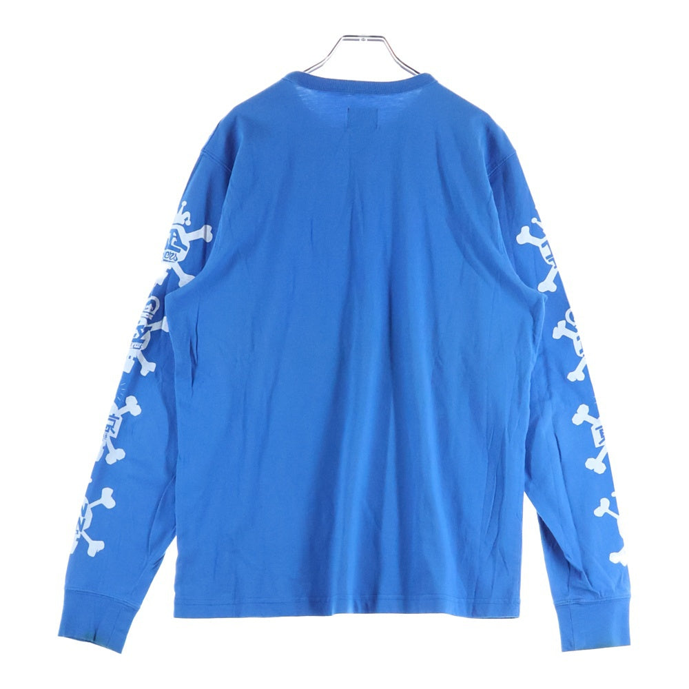 STUSSY(ステューシー) LOGO L/S TEE 袖プリント クルーネック長袖カットソー ブルー