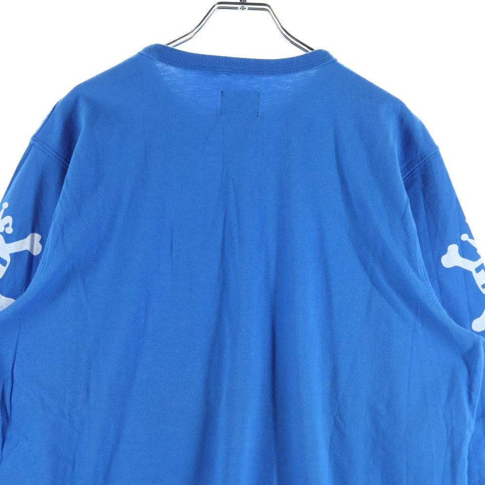STUSSY(ステューシー) LOGO L/S TEE 袖プリント クルーネック長袖カットソー ブルー