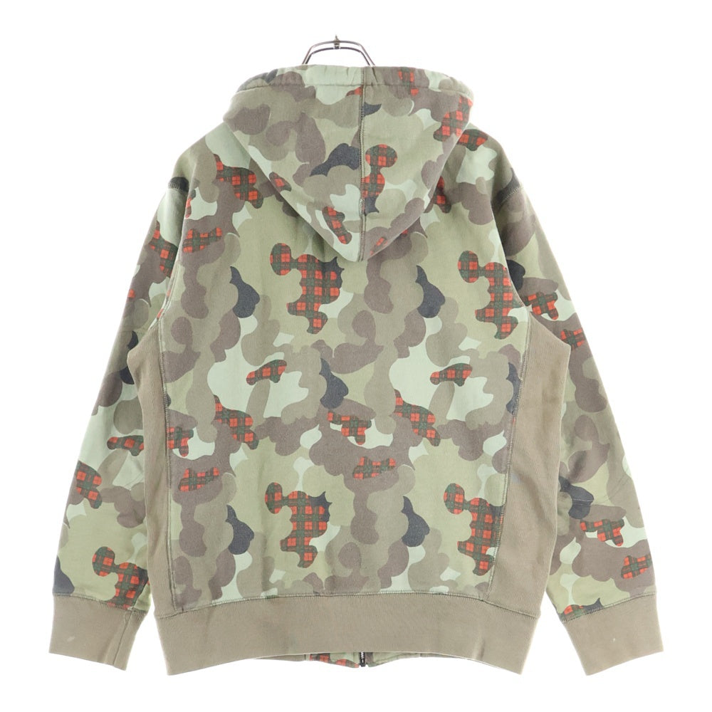 STUSSY(ステューシー) 00s Check Camo Zip Hoodie チェックカモ ジップアップフーディー カーキ
