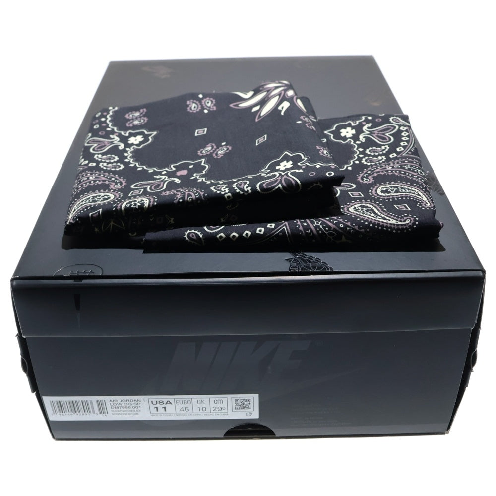 NIKE(ナイキ) ×TRAVIS SCOTT AIR JORDAN 1 LOW OG SP BLACK PHANTOM DM7866-001 トラヴィススコット エアジョーダン1 ブラックファントム ローカットスニーカー US11/29cm