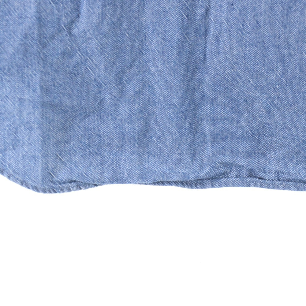 NO BRAND(ノーブランド) Hummingbirds Hill ROBERT KAUFMAN ハミングバーズヒル ロバートカフマン 長袖ボタンシャツ ブルー