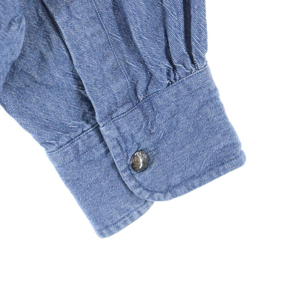 NO BRAND(ノーブランド) Hummingbirds Hill ROBERT KAUFMAN ハミングバーズヒル ロバートカフマン 長袖ボタンシャツ ブルー